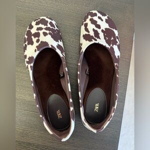 Zara Brown and White Patterned Flats